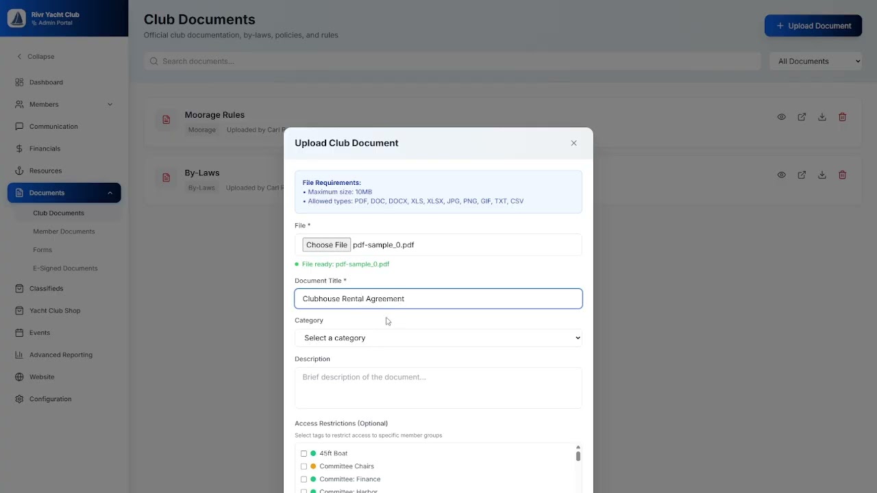 Club Documents & Permissions in ClubSoft | Upload, Manage & Control Access