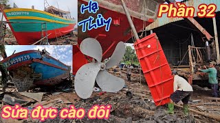 Sửa tàu đực cào đôi p32☆Lên màu mới đút bánh lái và hạ thủy