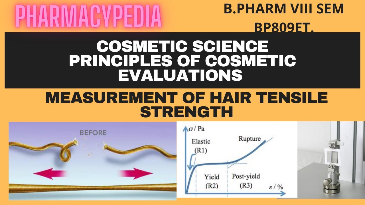 PRINCIPLES OF COSMETIC EVALUATIONS|MEASUREMENT OF HAIR TENSILE STRENGTH  |COSMETIC | UNIT 4 BP809ET. - YouTube