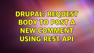 Drupal: Request body to post a new comment using REST API