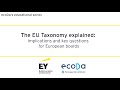 The EU Taxonomy explained by ecoDa and EY - ecoDa's series of educational videos