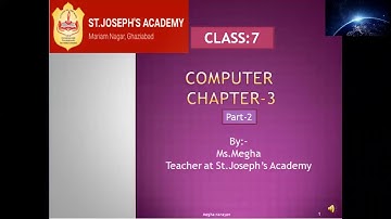 Class 7, Computer, Chapter 3, Part 2 by Megha Narayan