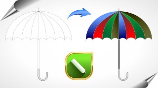 Umbrella Design in CorelDRAW | Simple Rain Umbrella Vector Design Tutorial | VA GRAPHIX