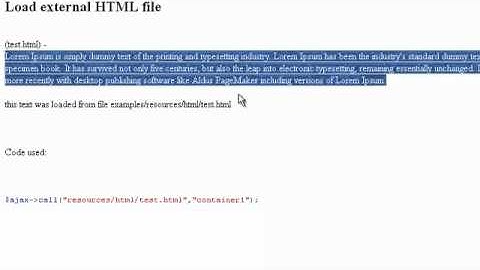 Cjax Framework - Load External HTML