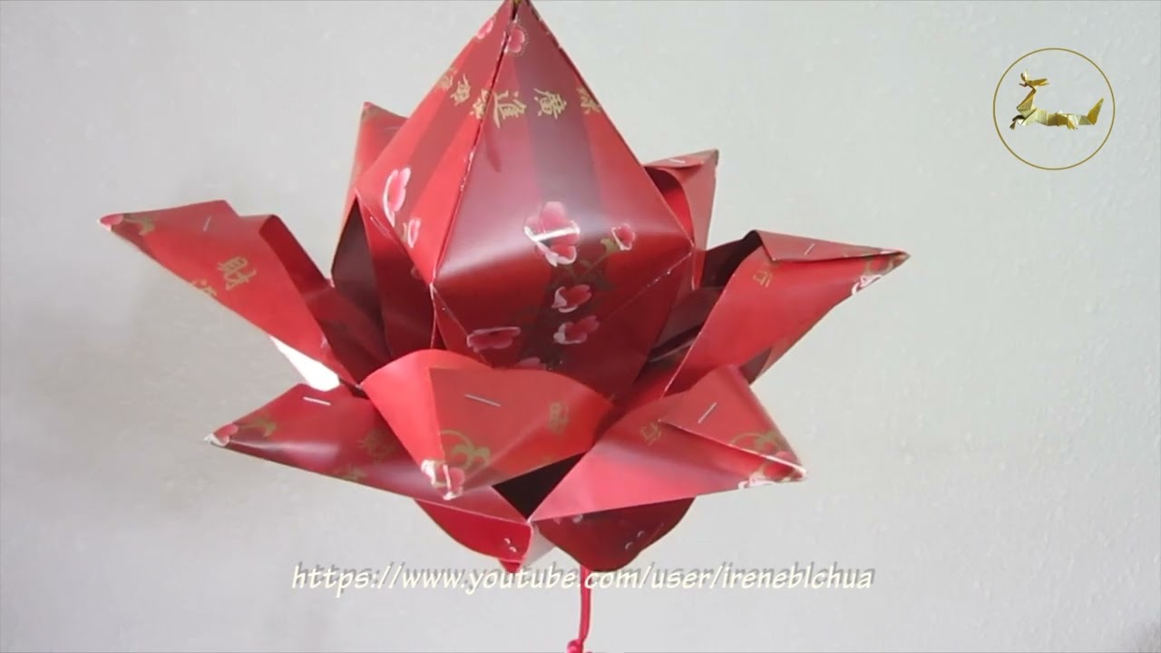 红包灯笼手工制作 14-unit Hongbao Lotus - YouTube