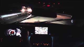 MB C300 Nachts Autobahn lange Fahrt / long drive on Autobahn by night - LED light