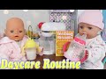 Baby Born doll Daycare Morning Routine Feeding and changing baby doll