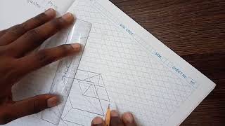 Isometric Projection of Hemisphere placed on Square Prism