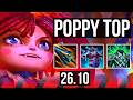 POPPY vs DARIUS (TOP) | 49K damage, Good KDA: 12/2/13 | KR Grandmaster | 26.10