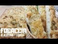 FOCACCIA CON ACEITUNAS Y CEBOLLA - RECETA FÁCIL SIN AMASADO