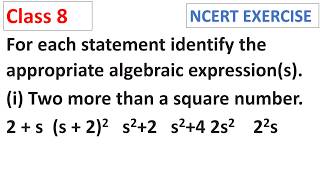 For each statement identify the appr Two more than a square number CBSE Class 8 Maths Ganita Prakash