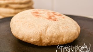 Recette des pitas, pain pita libanais réussi à 100 %, cuisson à la poele par Soulef