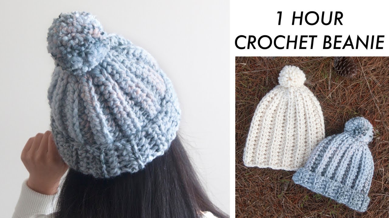 1 HOUR Bulky Crochet Beanie Hat (Free Pattern!)