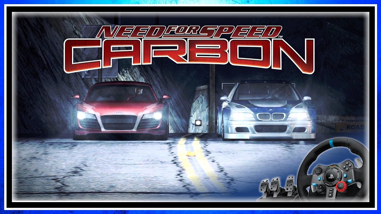 Need For Speed Carbon beating Darius with an M3 GTR and a G29 steering wheel