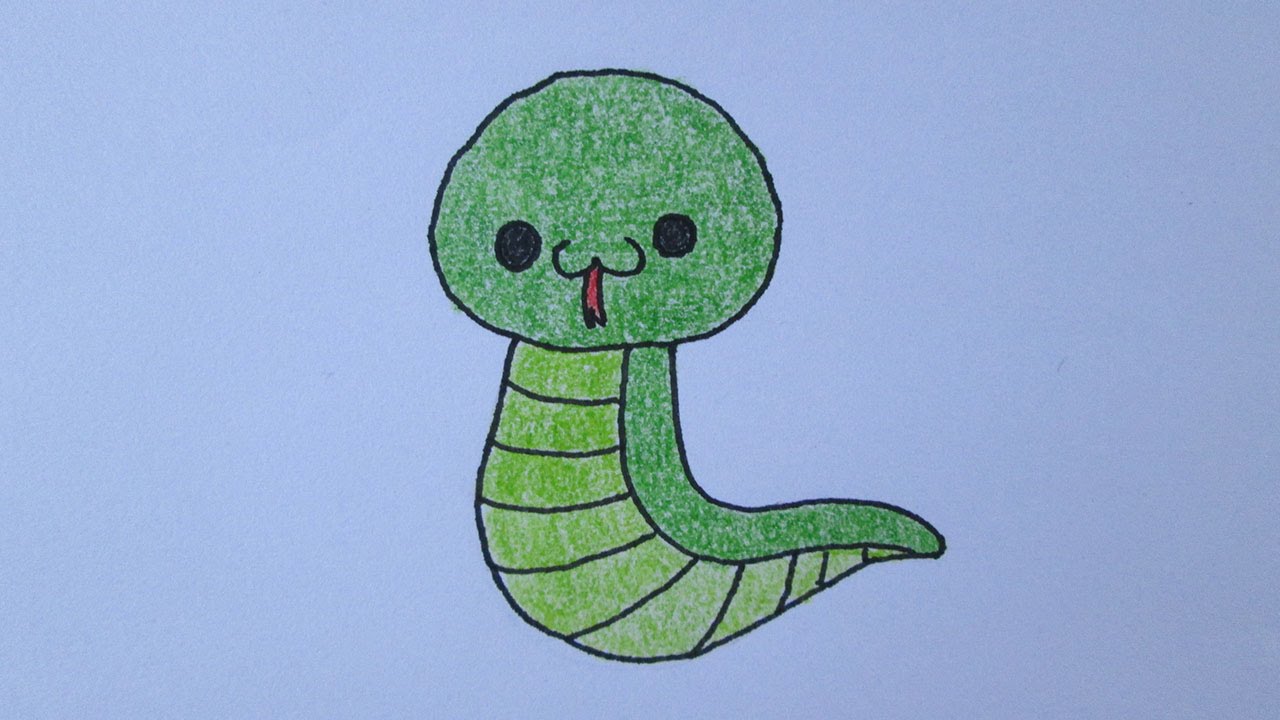 Desenho de cobra pequena fofa