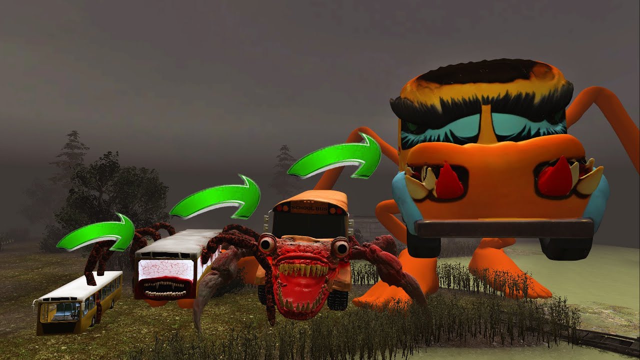 ALL PHASES OF ALL BUS EATER MONSTER ( EVOLUTION ) ! (Garry's Mod)