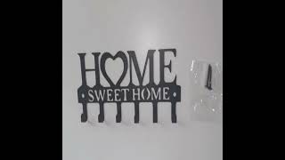 Iron Wall Mounted Home Sweet Hanging Hanger Hooks Hat Key Holder Rack Shelf