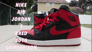 2016 NIKE AIR JORDAN 1 BANNED /BRED RETRO COMPARISON