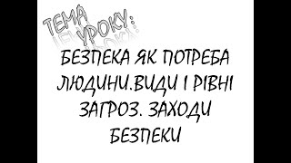 БЕЗПЕКА ЯК ПОТРЕБА ЛЮДИНИ. ВИДИ ТА РІВНІ ЗАГРОЗ. ЗАХОДИ БЕЗПЕКИ