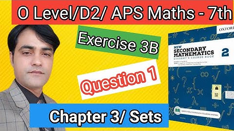 Exercise 3B Question NO 1 I APS Maths 7th II New Secondary Mathematics Book 2. Find Compliment