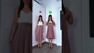 trucchetto FASHION per indossare una gonna lunga come top crop con stile #fashion #hack #tiktokviral