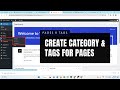 How to create page category in WordPress | Create page tags in Wordpress | Create Category for pages