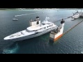 Great aerial footage of dyt vessel super servant 4s  floaton yacht transport method in martinique