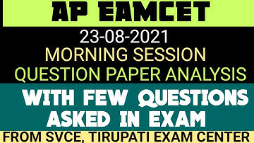 AP EAMCET QUESTION PAPER ANALYSIS ON DAY 3, SHIFT 1 EXAM WITH FEW QUESTIONS | BY SAMARDH BHARAT
