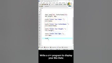 YouTube Shorts - Write a c++ program to display your bio-data | Online SFS