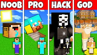 Minecraft Battle NOOB vs PRO vs HACKER vs GOD INSIDE HEAD BASE BUILD CHALLENGE in Minecraft
