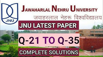 JNU LATEST PAPER 2019 Q-21toQ-35
