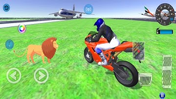 3D Driving Class Simulator - Animal VS Bike on Airport - Android IOS Gameplay