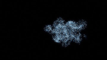 After Effects Particle advection test 3. Small gas particles in the air. Free asset