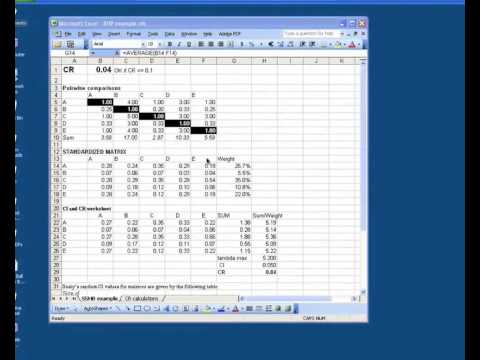 AHP Using Microsoft Excel