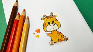 Cómo dibujar un Jirafa kawaii / dibujos para niños