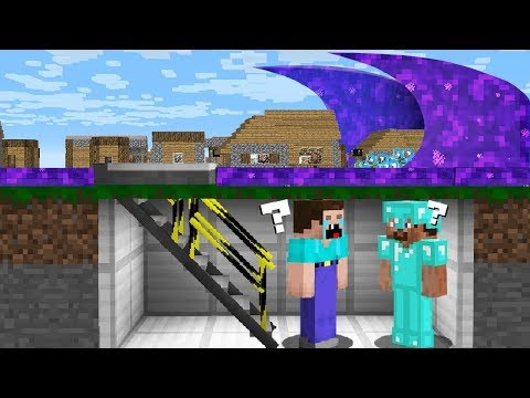 HOW to SURVIVE a NOOB and PRO FROM a PORTAL TSUNAMI? in Minecraft Noob vs Pro