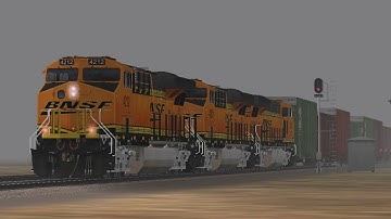 (720p) OpenRails - BNSF Manifest in Randall, Minn.