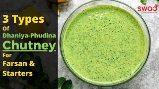 3 Types Of Dhaniya-Phudina Chutney | Restaurant Style Chutney recipe in hindi | Best chutney recipe screenshot 4