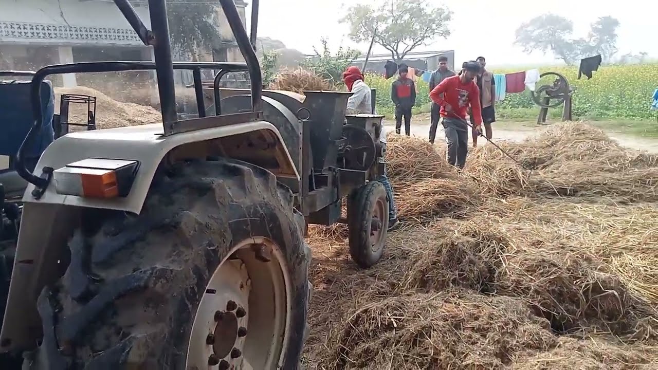 swaraj 744 XM with chara machine bhadariya best performance 🙏 tech Krishna power