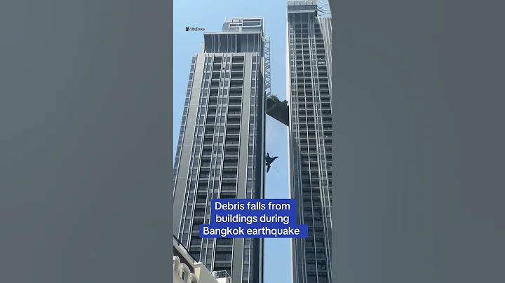 Debris falls from building during Bangkok earthquake