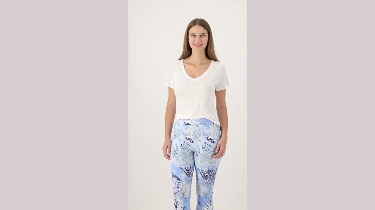 Denim & Co. Active Printed Duo Stretch Capri Legging with Pockets on QVC