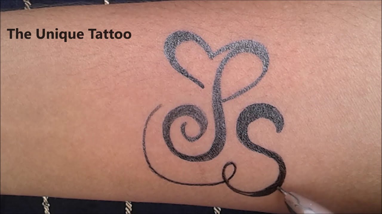 P and S naam Ka tattoo - YouTube