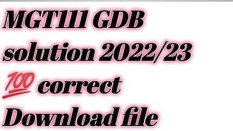 MGT111 GDB Solution fall 2022/2023