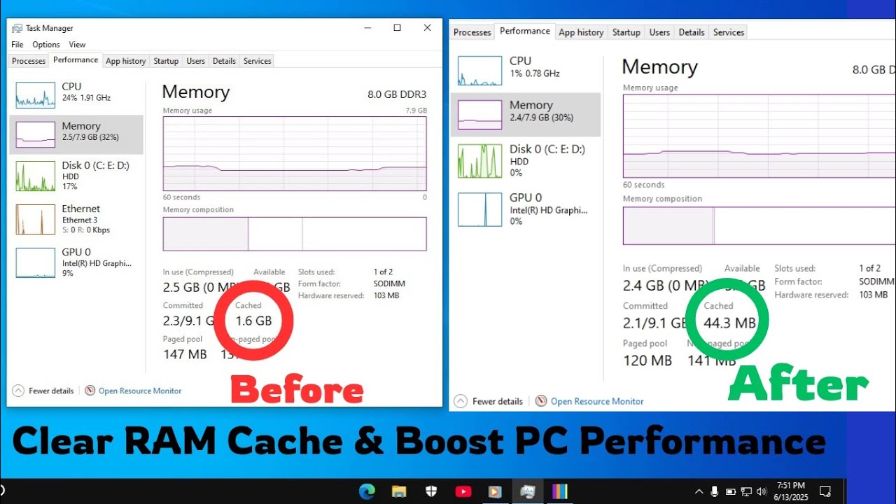HOW TO CLEAR RAM CACHE IN WINDOWS 10 & 11 (2025)? Cleare RAM cache to ...