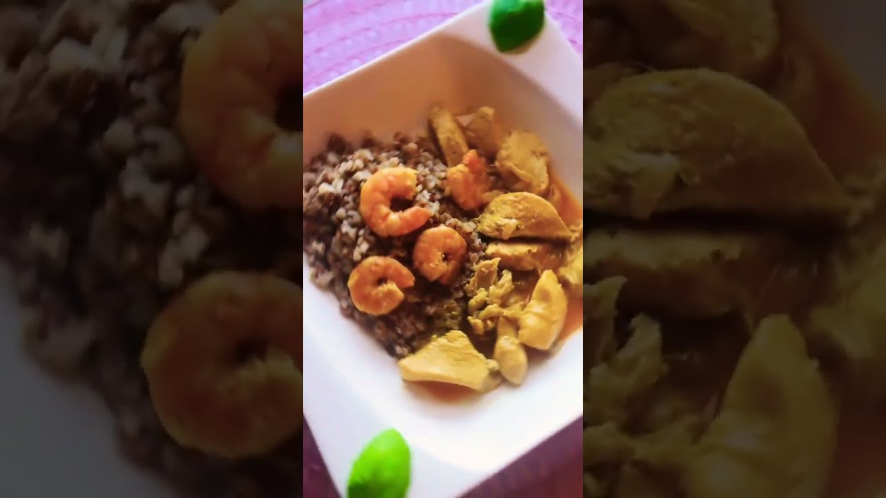 Buchweizen mit Garnelen und Hähnchensauce #shorts - YouTube