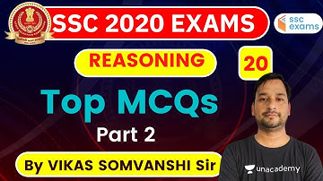 8:00 AM - SSC 2020 Exam | Reasoning by Vikas Somvanshi | Top MCQs (Part-2)