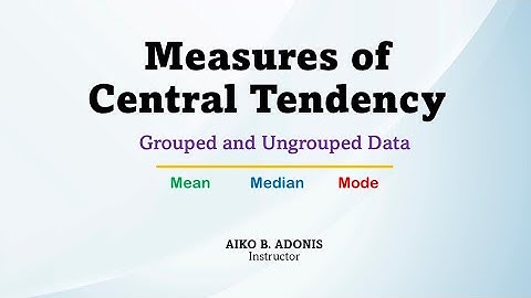 Measures of Central Tendency of Grouped and Ungrouped Data | Mean, Median, and Mode