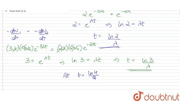 Two radioactive materials A & B have decay constant `3lamda` and `2lamda` respectively. At `t=0` the