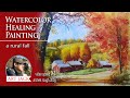 Watercolor healing painting / natural landscape drawing / a rural fall [ART JACK]