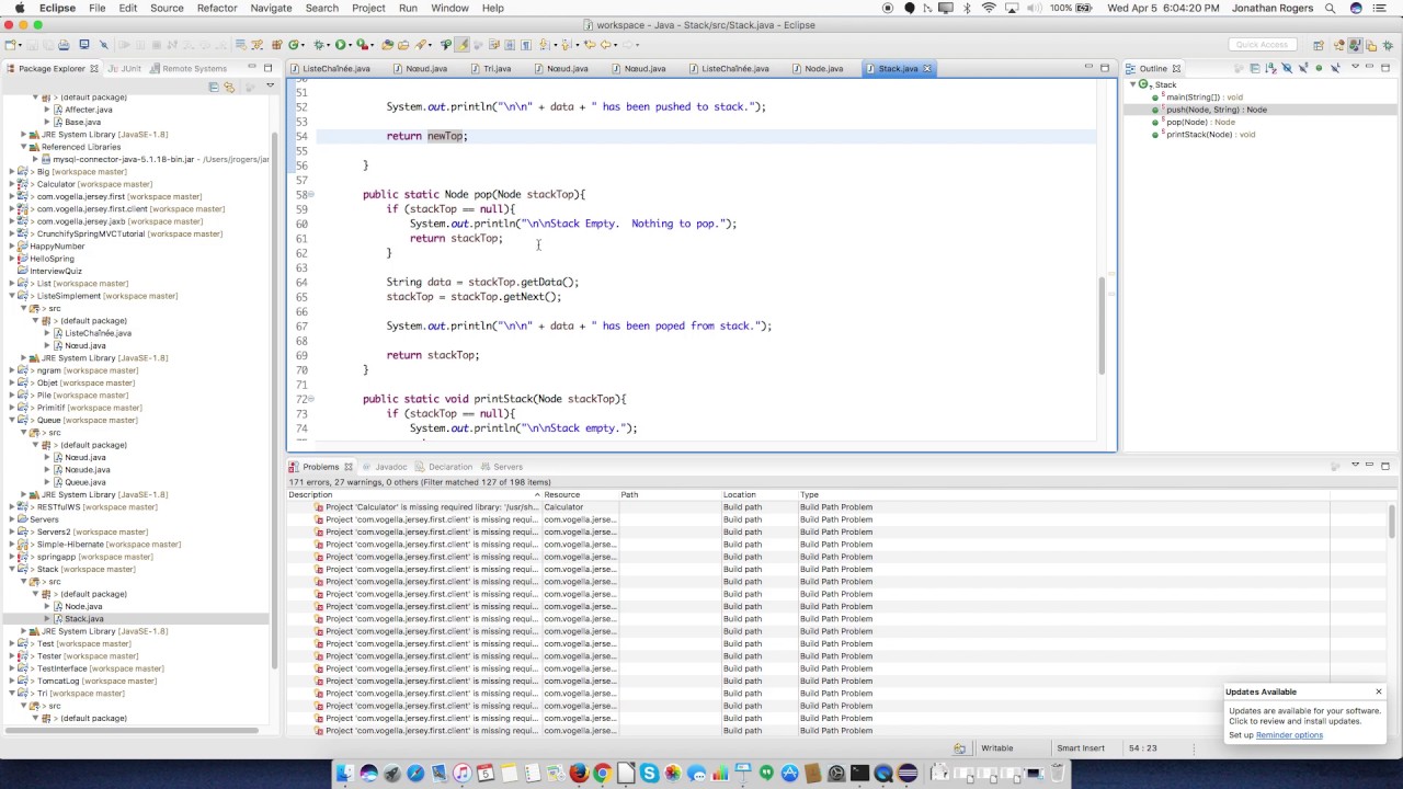 Data Structures - Stack - implementation in Java - YouTube